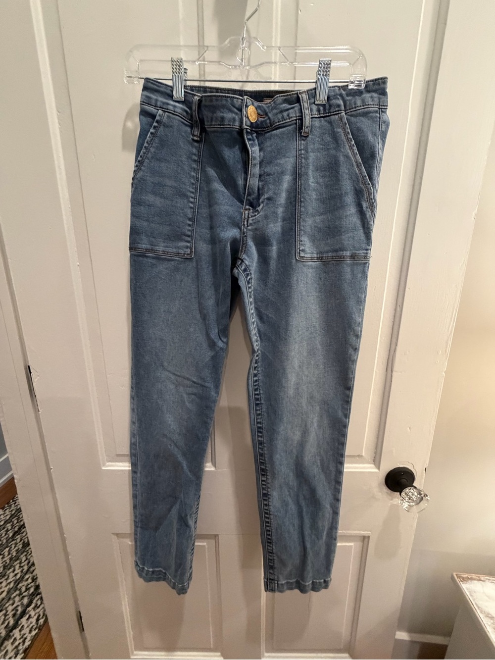 Kut from the Kloth Light Blue Straight-Leg Utility Jeans